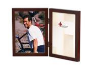 Lawrence Frames 755657D Lawrence Frames 5x7 Hinged Double Walnut Wood Picture Frame Gallery Collection