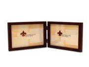 Lawrence Frames 755675D Lawrence Frames 5x7 Hinged Double Horizontal Walnut Wood Picture Frame Gallery Collection