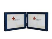 Lawrence Frames 755775D Lawrence Frames 5x7 Hinged Double Horizontal Blue Wood Picture Frame Gallery Collection