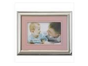 Lawrence Frames 728546 Lawrence Frames Silver Plated 4x6 Metal Picture Frame Pink Faux Leather Mat