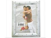 Lawrence Frames 205057 Lawrence Frames Brushed Silver 5x7 Metal Picture Frame Decorated with Crystals