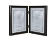 Lawrence Frames 510657D Lawrence Frames 5x7 Hinged Double Vertical Metal Picture Frame Oil Rubbed Bronze with Delicate Beading