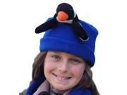 BearHands FHS PNG CBL XS Hat Fleece Penguin on Cobalt Blue X Small