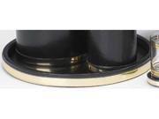 Kraftware 50130 Sophisticates Black with Brushed Brass Deluxe 14 Inch Tray
