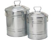 Houston International 2 Piece Galvanized Container Set 6515 S 2 Pack of 4