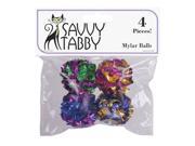 Savvy Tabby US1389 04 Mylar Balls Toys Pack of 4