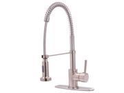 Kingston Brass GS8888DL Gourmetier GS8888DL Concord Single Handle Pull Down Spray Kitchen Faucet Satin Nickel