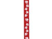 Petedge TP642 16 95 TP Pawprint Ribbon 9 16 In x 25 Yd White Red