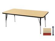 Early Childhood Resource ELR-14110-MMRD-C 30 in. x 48 in. Maple Rectangular Adjustable Activity Table with Red Chunky Leg Early Childhood Resource ELR-14110-MMRD-C 30 in. x 48 in. Maple Rectangular Adjustable Activity Table with Red Chunky Leg