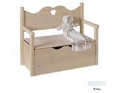 Little Colorado 017SWHT Bench Toy Box Solid White Heart