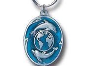 Siskiyou SportsKR224E Pewter Key Ring Dolphins and Earth