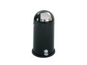 Safco 9720BL Dome Step on 9 gal Waste Receptacle Black