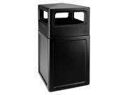 Commercial Zone 73290199 38 Gallon Square Waste container with Dome Lid Black