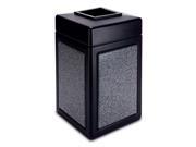 Commercial Zone Products 720313 42 gallon StoneTec Panel Trash Can Black with Pepperstone Panels
