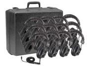 Califone International 3068 12 Set Of 12 Switchable Stereo Mono Headphones With Carry Case
