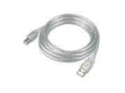 USB 2.0 Cable A Male To B Male Clear 10ft