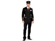 DreamGirl 148239 Mile High Pilot Hugh Jorgan Adult Costume Black X Large