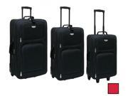Travelers Club Luggage EVA 80003 600 Genova Collection 3 Piece Expandable Travelers Set in Red