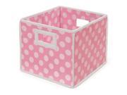 Badger Basket 00220 Folding Basket Storage Cube Pink Polka Dot