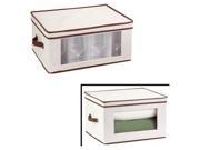 Honey Can Do Natural Canvas Tall Window Storage Chest SFT 02068