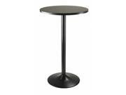 Winsome Trading 20123 Pub Table Round Black MDF Top with Black leg and base