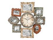 Benzara 68412 25 in. H x 25 in. W Metal Clock Photo Frame