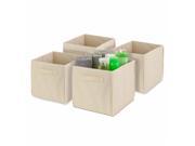 Honey Can Do SFTZ02115 4 Pack Non Woven Foldable Cube Natural