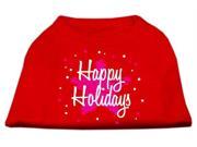 Mirage Pet Products 51 25 14 XSRD Scribble Happy Holidays Screenprint Shirts Red XS 8