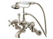 Kingston Brass Cc463T8 Clawfoot Tub Filler With Hand Shower Brushed Nickel Finish