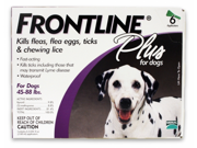 MERIAL 004FLTSP6 45 88 Frontline Plus Flea Tick for Dogs 45 88 lbs 6 Month