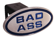DefenderWorx 25141 Bad Ass Blue Oval 2 Inch Billet Hitch Cover
