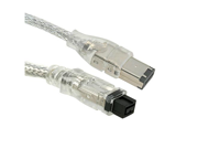 CMPLE 712 N 9 PIN 6PIN BILINGUAL FireWire 800 FireWire 400 Cable 15FT CLEAR