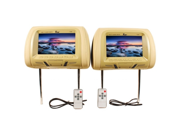 Tview T726pltan 7 Dual Tan Headrest Widescreen Tft Lcd Car Monitors