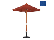 California Umbrella MARE758 F03 7.5 ft. Wood Market Umbrella Pulley Open Marenti Wood Olefin Pacific Blue