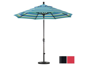 California Umbrella GSPT908302 F13 9 ft. Aluminum Market Umbrella Push Tilt M Black Olefin Red