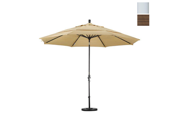 California Umbrella GSCU118170 FD10 DWV 11 ft. Aluminum Market Umbrella Collar Tilt Matted White Olefin Terrace Sequoia DWV