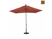 California Umbrella EZF118 5488 DWV 11 ft. Fiberglass Market Umbrella EasyLift No Crank No Tilt Bronze Canvas Teak