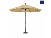 California Umbrella GSCU118117 5439 DWV 11 ft. Aluminum Market Umbrella Collar Tilt DV Bronze Sunbrella Navy