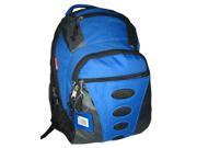 Bulk Buys 600D Polyester Backpack 16.5 in. x11.5 in. x6.5 in. Royal Blue Gray Case of 24