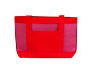 Bulk Buys 600D Poly Shopping Tote with Nylon Mesh Red Case of 48