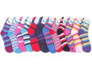 Bulk Buys Ladies Fuzzy Socks with Stripes Case of 120