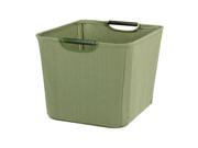 Whitney Designs 607 Medium Open Tapered Bin with Wood Handles Green