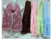 Bulk Buys Wholesale Silk Scarves Scarf with Lace Line Design Case of 36