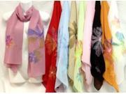 Bulk Buys Wholesale 100 percent silk scarves with large flower Case of 36