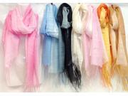 Bulk Buys Wholesale Two Tone Color Scarves with Fringes Case of 36