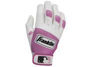Franklin Sports 10630F4 MLB Youth Classic Series Batting Glove White Pink Large