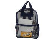 Bulk Buys See through clear PVC backpack 17x13x5 in. Navy. Case of 40