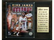 C I Collectables 1215LJMVP NBA 12 X 15 LeBron James Miami Heat 2011 12 MVP Plaque