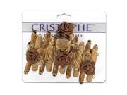 Brown fabric covered hair claw with flowers Case of 48
