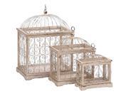 Woodland Import 63385 Metal Bird Cage with Celestial Designs Set of 3